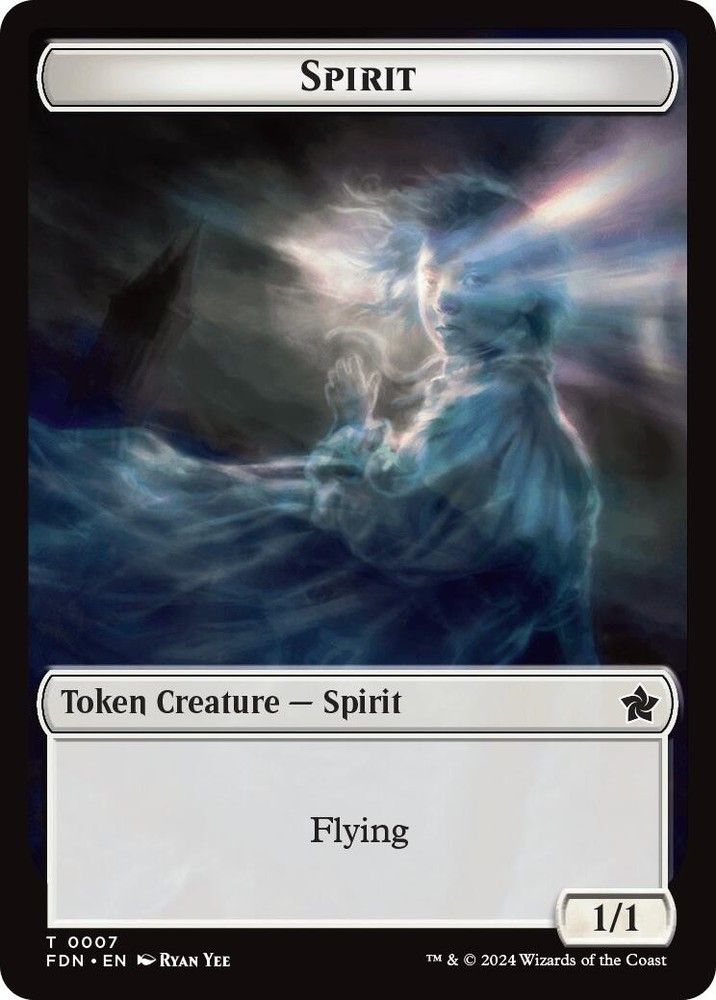 Spirit // Cat (0001) Doubled-Sided Token Foundations 1 // 7 MTG NM