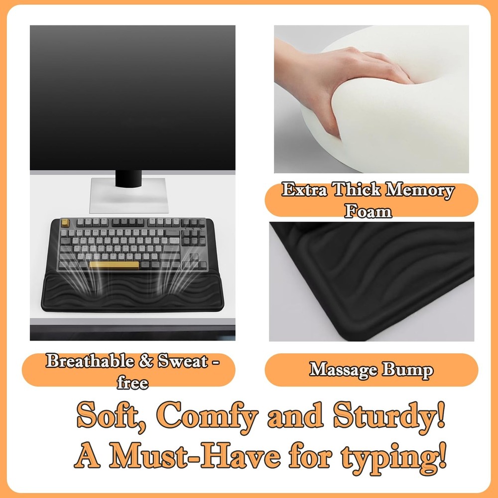Ergonomic Keyboard Wrist Rest Pad, Computer Keyboard Stand with Thick Memory ...