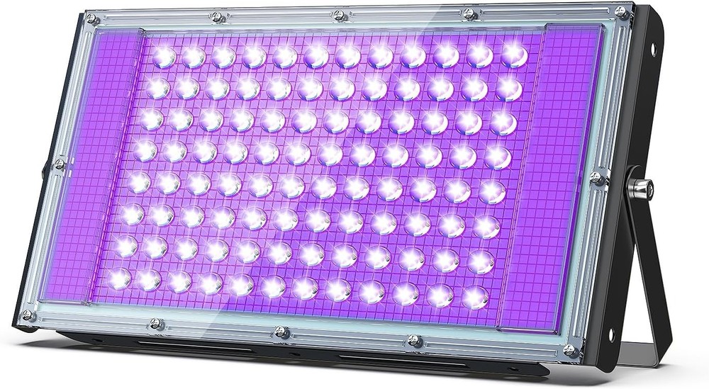 100W LED Black Light, Powerful UV Spotlight, IP66, 395nm UV Lamp for Christma…