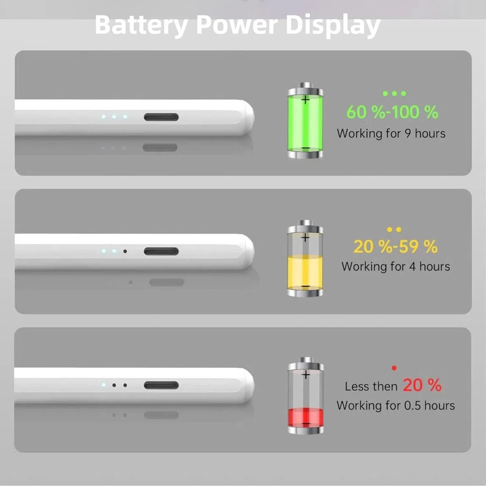 Rechargeable Stylus Pen Superfine Active Capacitive White Highly Sensitive