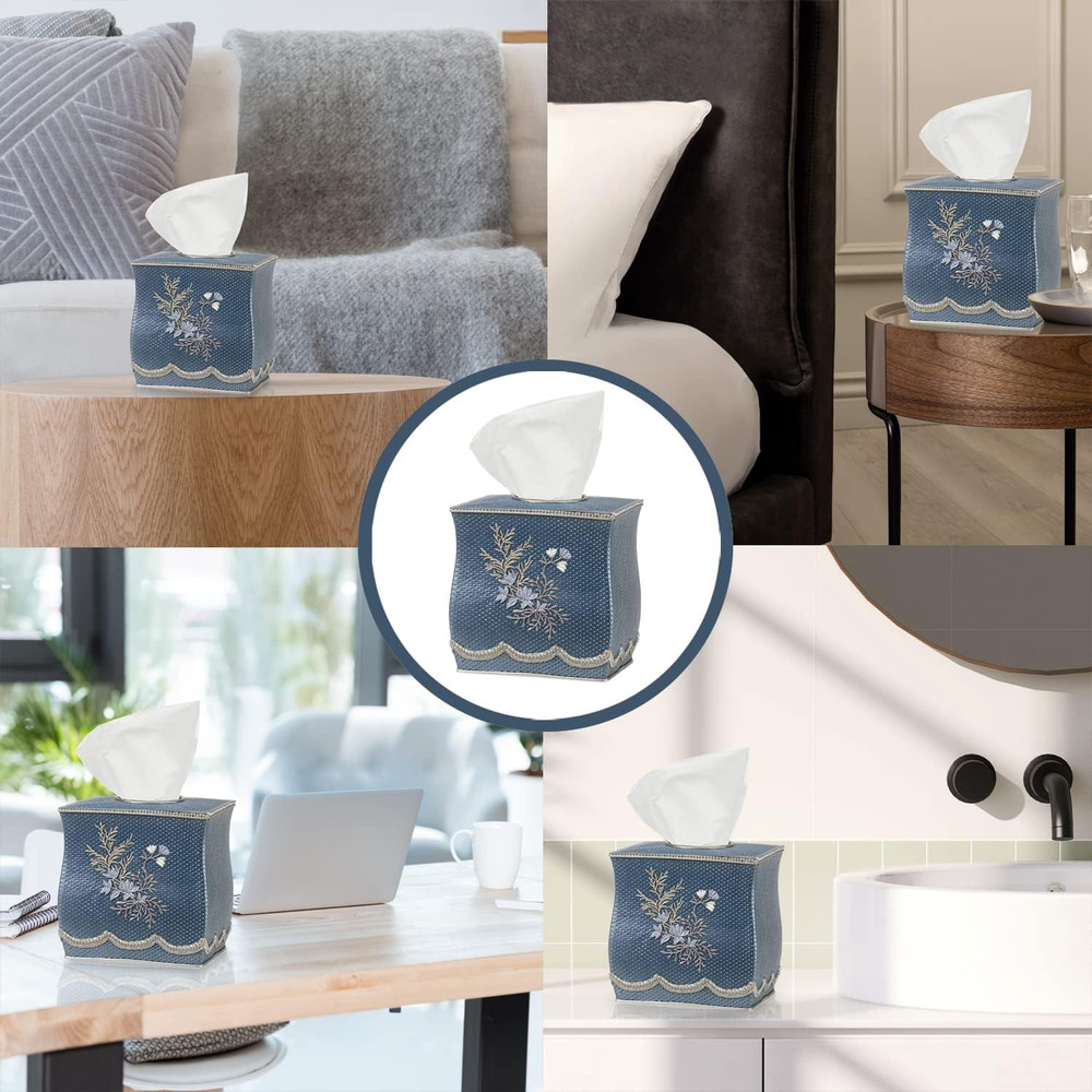 Capri, Tissue Box, Slate Blue