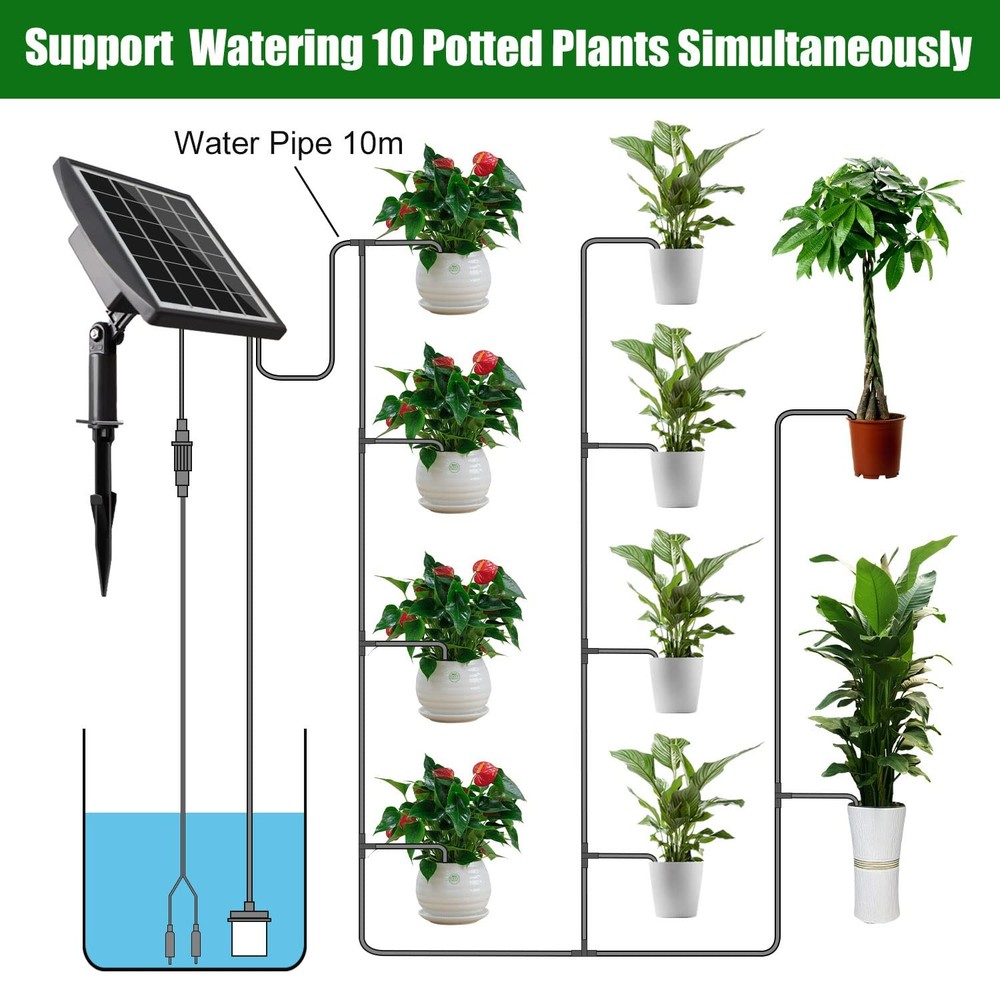 Solar Automatic Drip Irrigation Kit System, JIYANG Solar Powered Auto Easy DIY W
