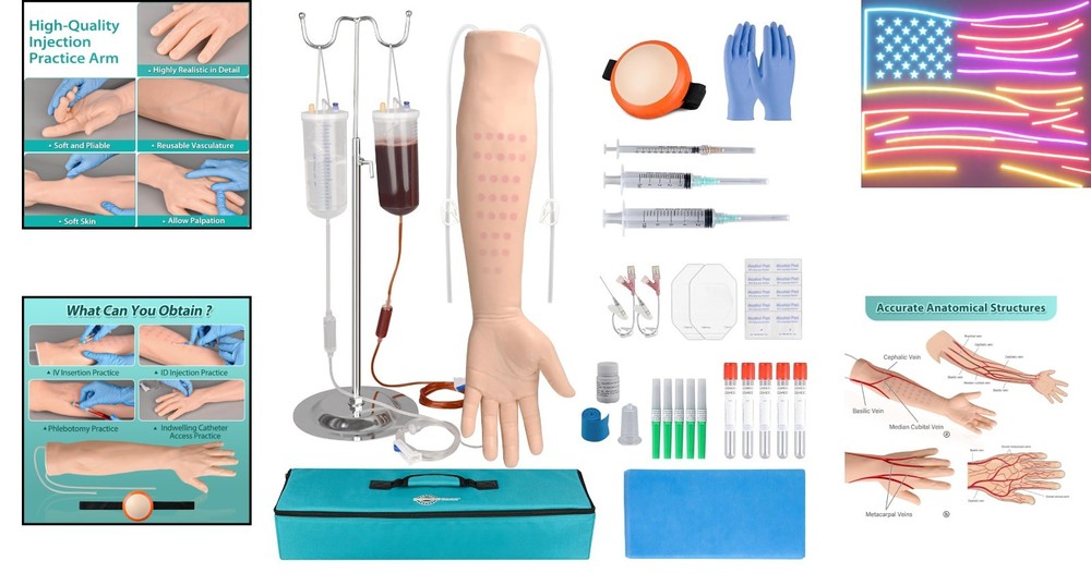 Intravenous Practice Arm with 30 Injection Points for Enhanced Medical Training