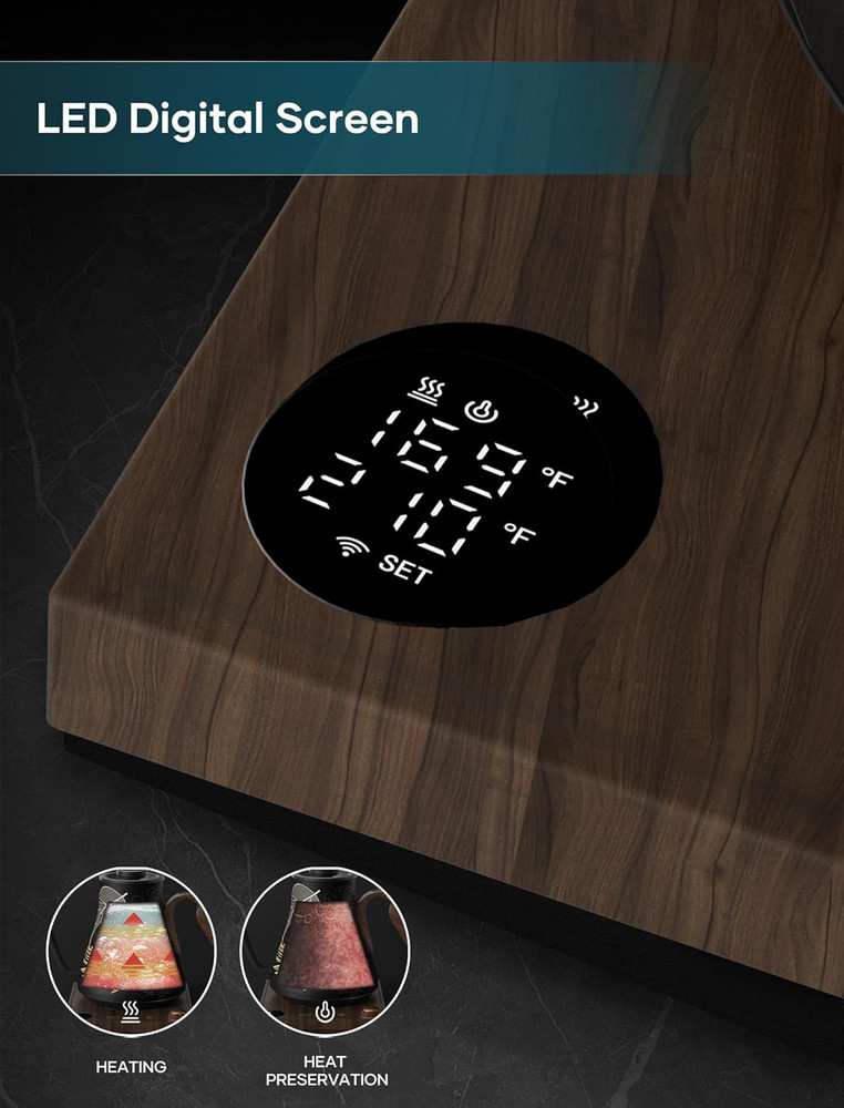 Electric Kettle, Gooseneck Electric Kettle, ±1℉ Precise Temperature Control, Sta