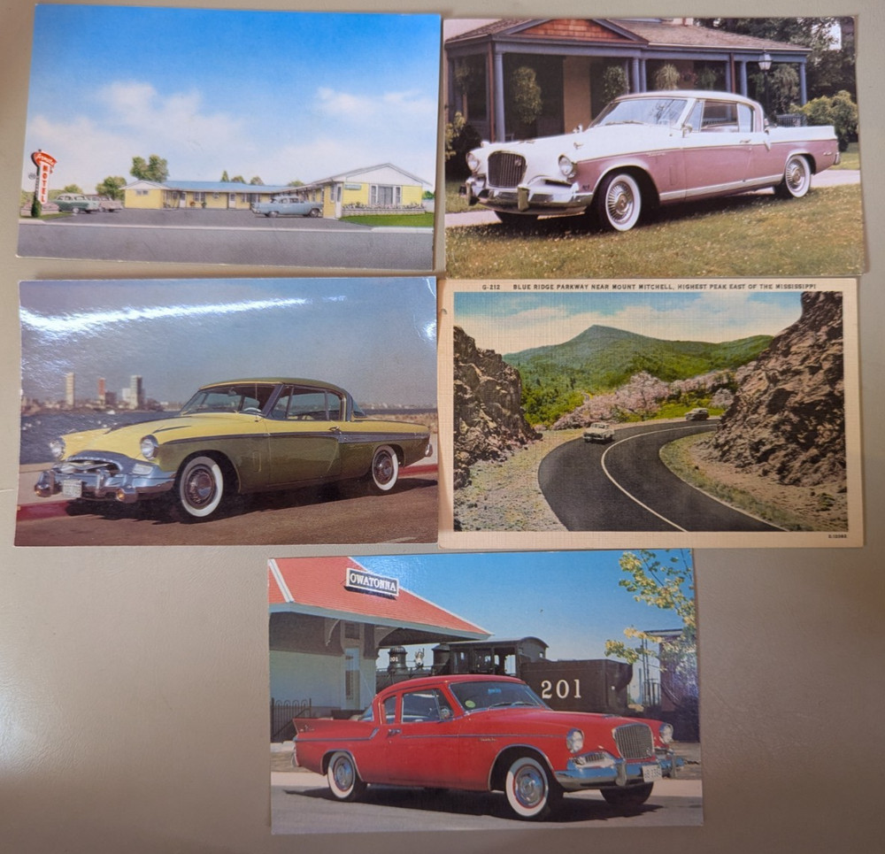 Studebaker Post Cards (FIVE)