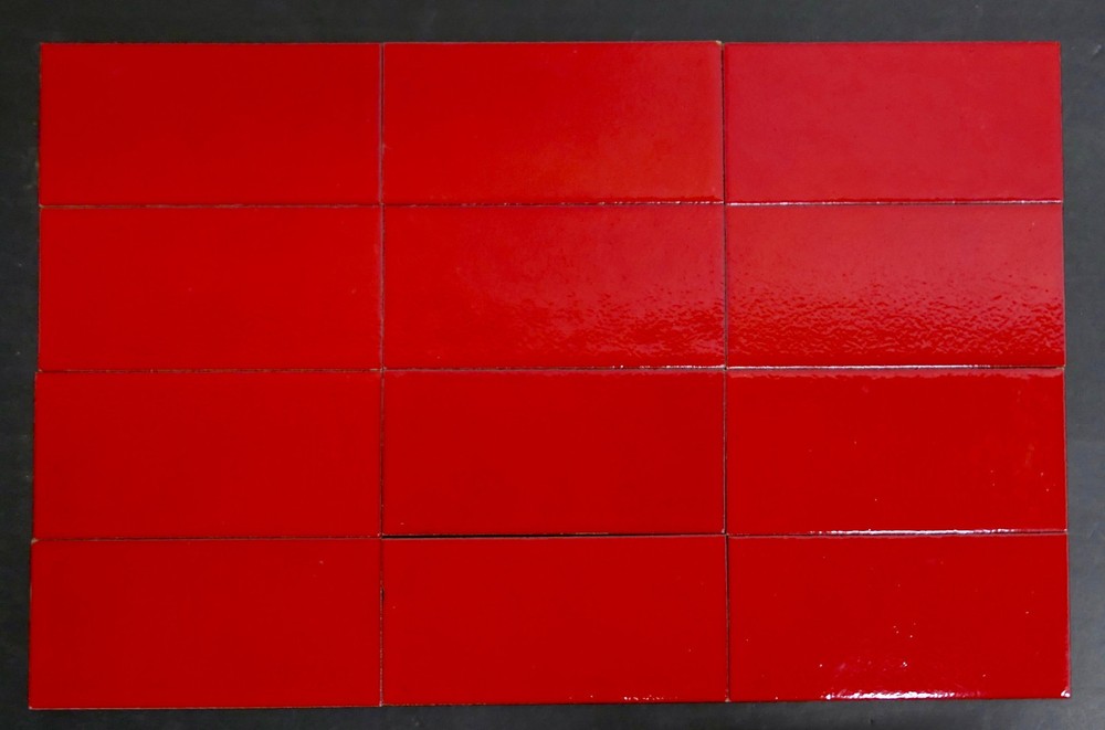 Vintage Subway Tile-Glossy Red