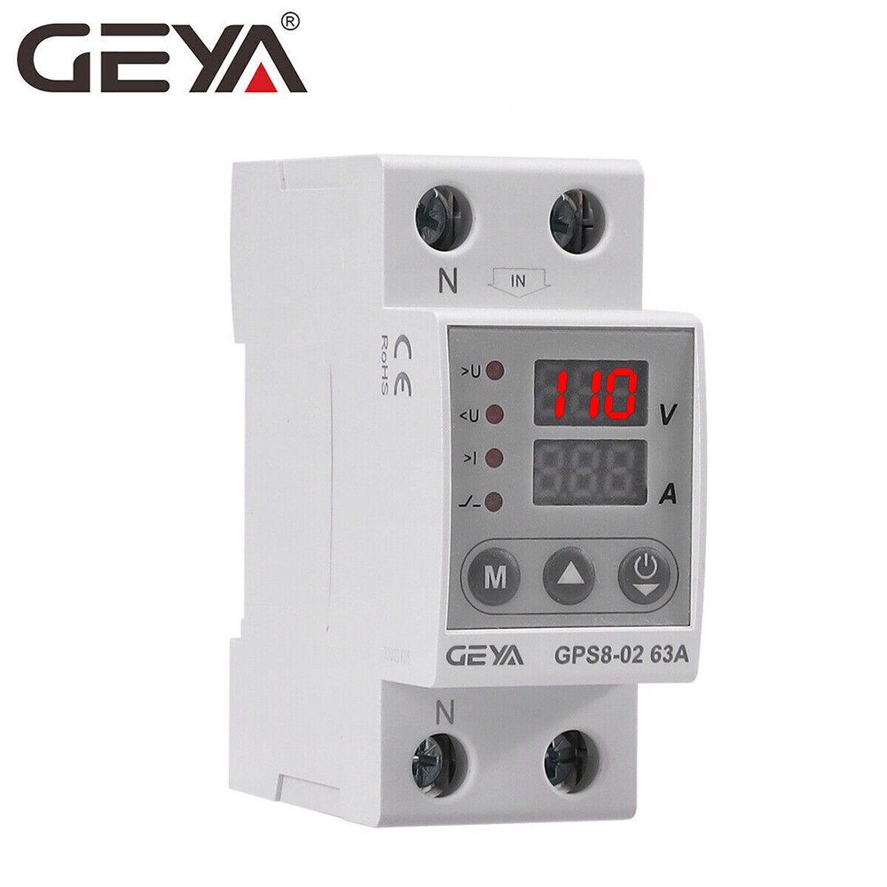 GEYA 02U 63A 110V Over Current Protector Over&Under voltage Protective Device