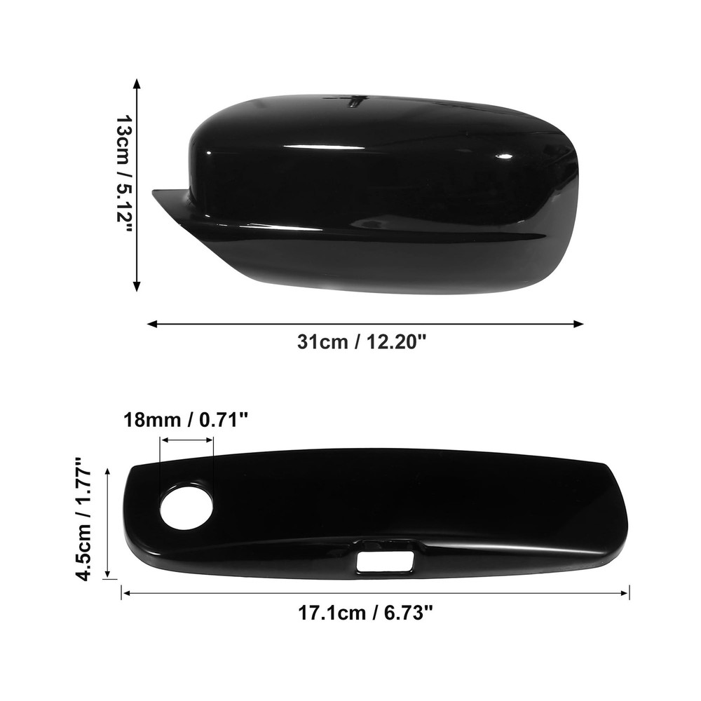 X AUTOHAUX Automotive Exterior Door Handle Covers Rearview Mirror Cover Compa...