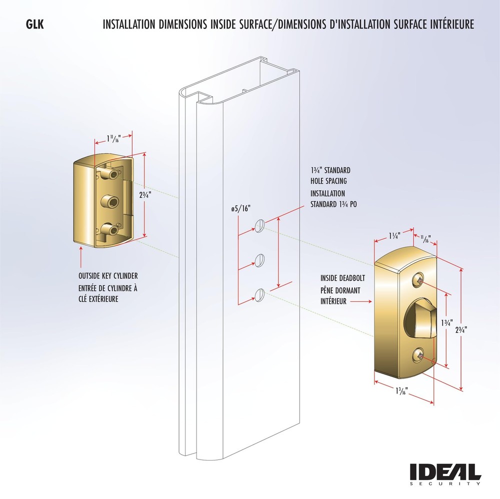 Ideal Security Model GLK Deadbolt for Storm and Screen Doors, Key Matte Black