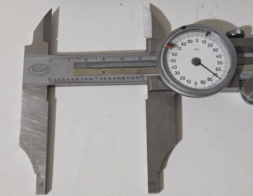 HELIOS Dial Caliper 0-7" Range .001" Graduation Stainless Germany