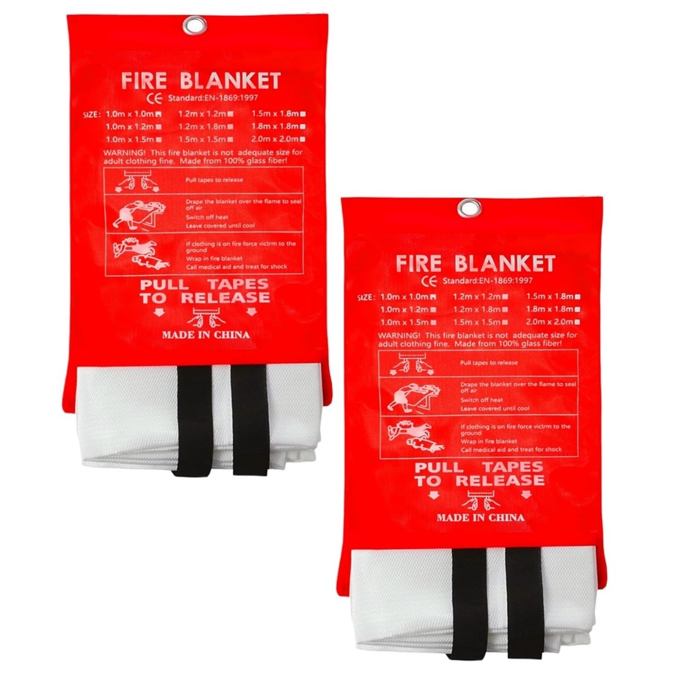 Fire Blanket 40"x40" - Reusable Emergency Fire Suppression for Kitchen, Grill...