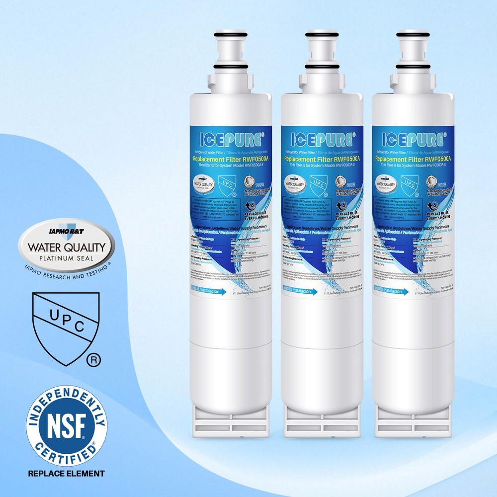 Fit For 4396508 4396510 nlc240v 4392857 RFC0500A Refrigerator Water Filter 3Pack