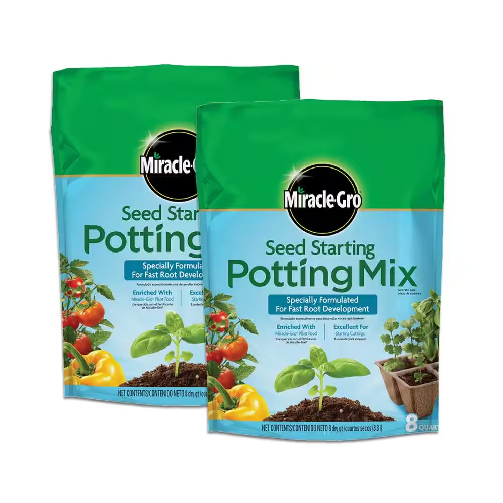 Seed Starting Potting Mix, 8 Qt., for Use in Containers, Soil (2-Pack)