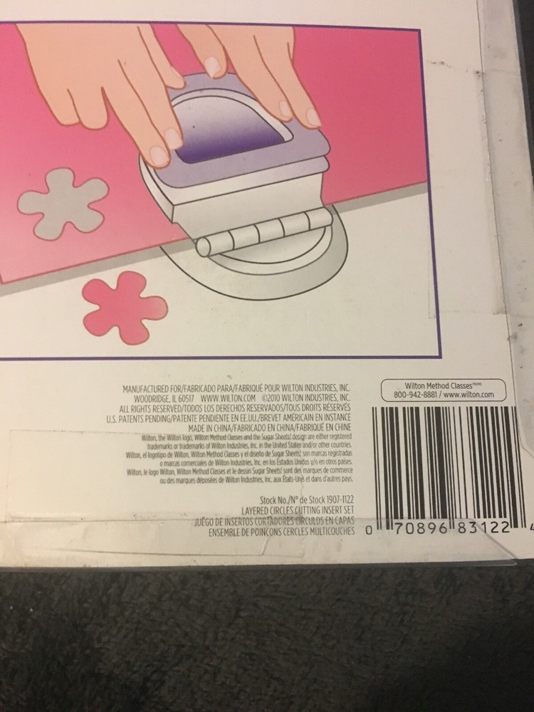 Wilton Sugar Sheet Cutting 3 Pc Insert Set Layered Circles ~Cake Decorating ~New