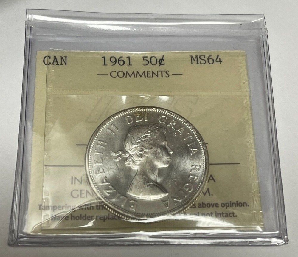 1961 50 CENTS  SILVER  CANADA   ICCS  XKY728  MS64