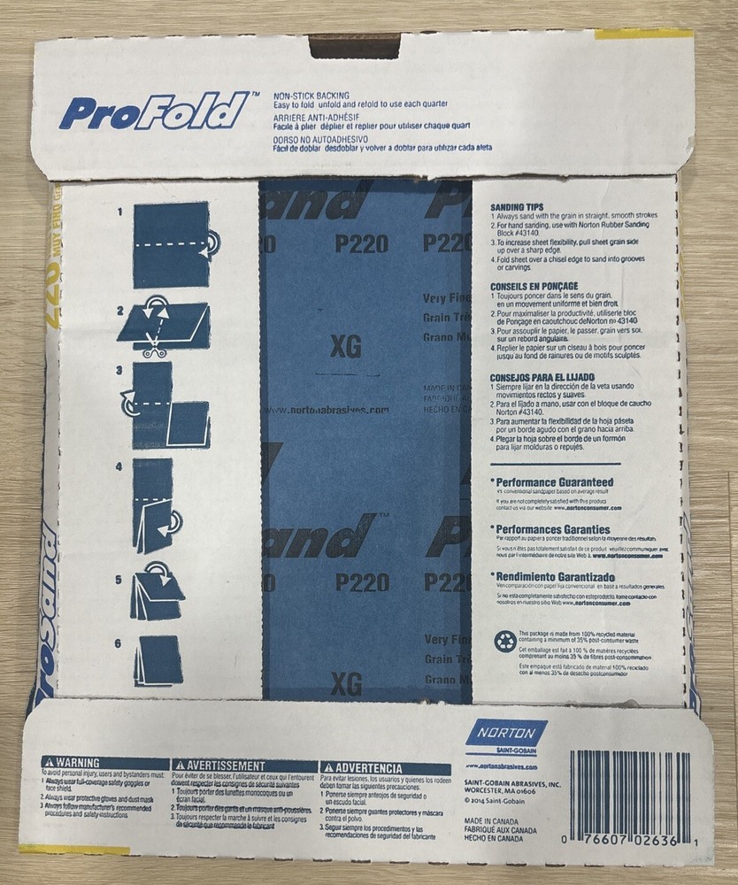 Norton ProSand 9" x 11" Sanding Sheets 220 Grit - 20 PACK