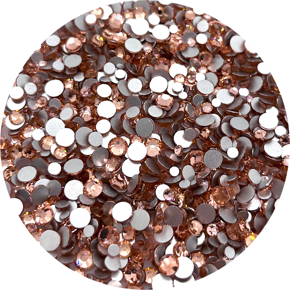 Flat Back Non-Hot Fix Glass Rhinestones - Soft Gold