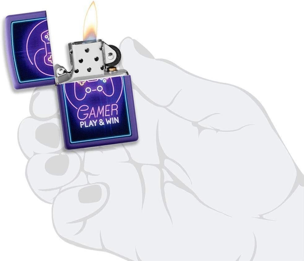 Zippo Gamer Controller Design Purple Matte 49157