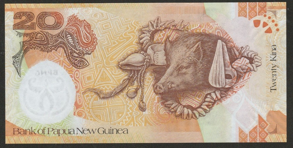 2008 PAPUA NEW GUINEA 20 KINA NOTE UNC