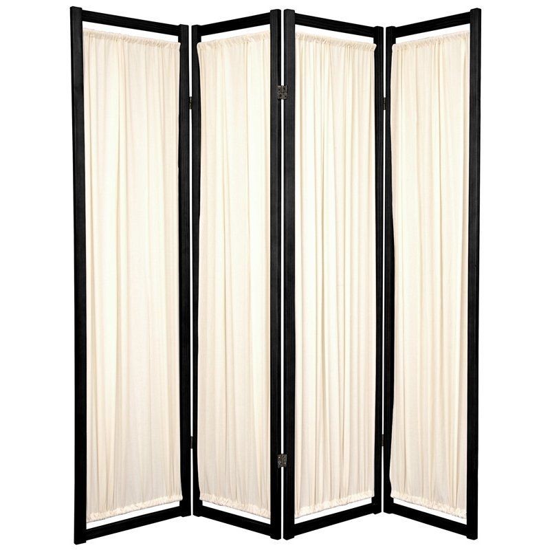 6 ft. Tall Helsinki Shoji Screen - 4 Panel - Black