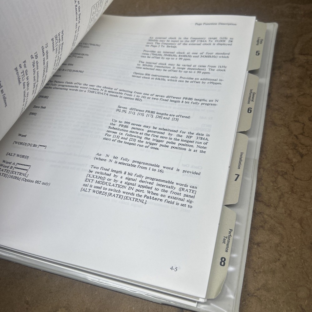 HP 3784A DIGITAL TRANSMISSION ANALYZER OPERATING AND CALIBRATION MANUAL