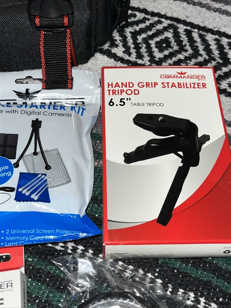 Elite Commander Optics Bag and Accessory Bundle 8 pieces, Remote, Filter