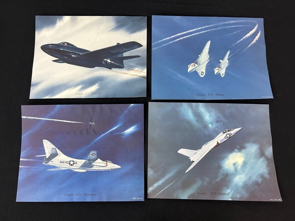 Vintage Famous Douglas Navy Airplane Prints - 8 Prints