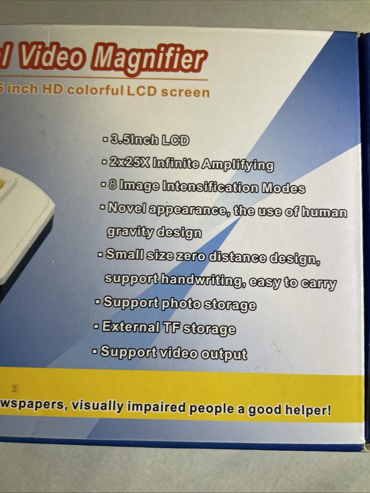 Portable Digital Video Magnifier Electronic Reading New Open Box