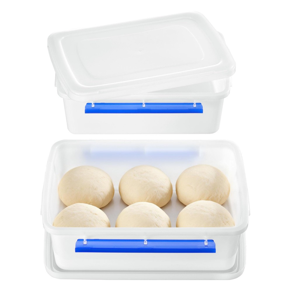 Vtopmart 2 Pack Pizza Dough Proofing Box, Pizza Dough Container with Snap-on ...