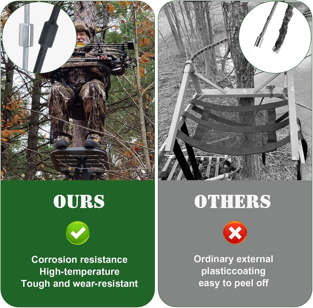 Replacement Tree Stand Cables, 2PCS Replacement Cables for Climbing Treestand, H
