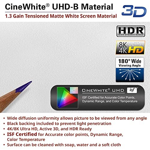 135" Fixed Frame Projector Screen, 135" Diagonal, 16:9 Cinewhite Star Frame