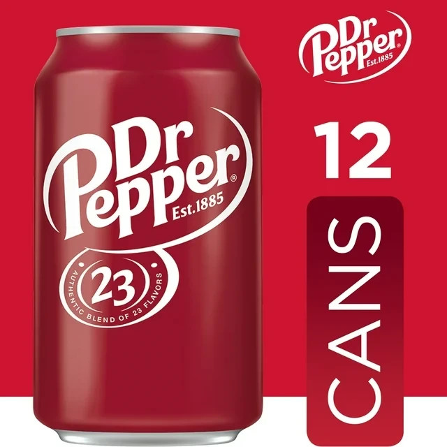 Dr Pepper Soda Pop, 12 fl oz, 12 Pack Cans