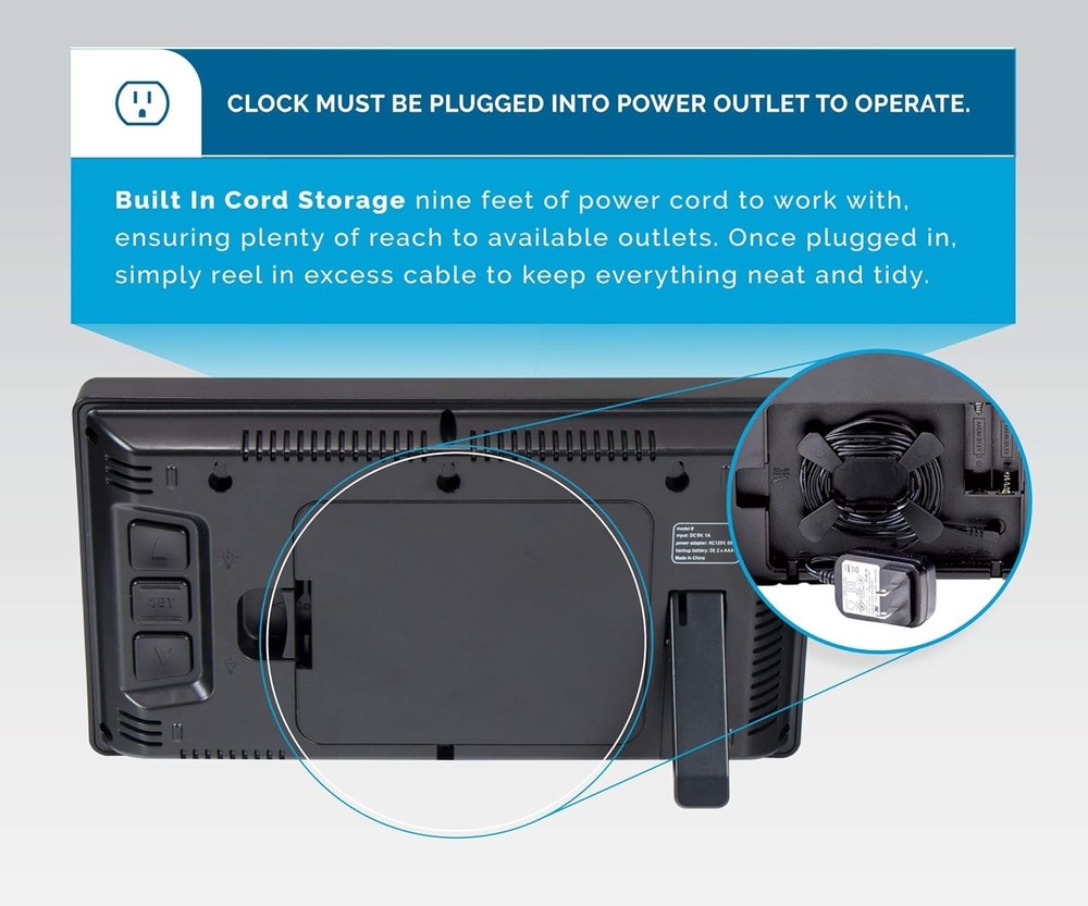 Oversized 10-Inch Digital Clock with Light-Up Display and Adjustable Brightness