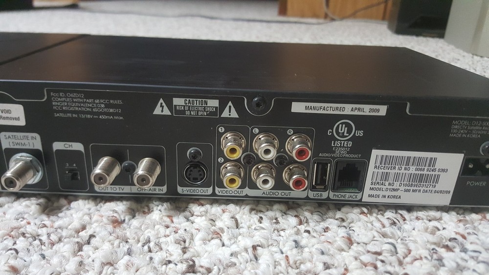 DirecTV D12-500 MP Receiver Power Cable Box Satellite