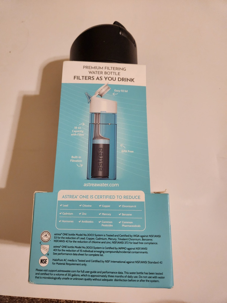 Astrea ONE Filtering Water Bottle Grey 18 oz