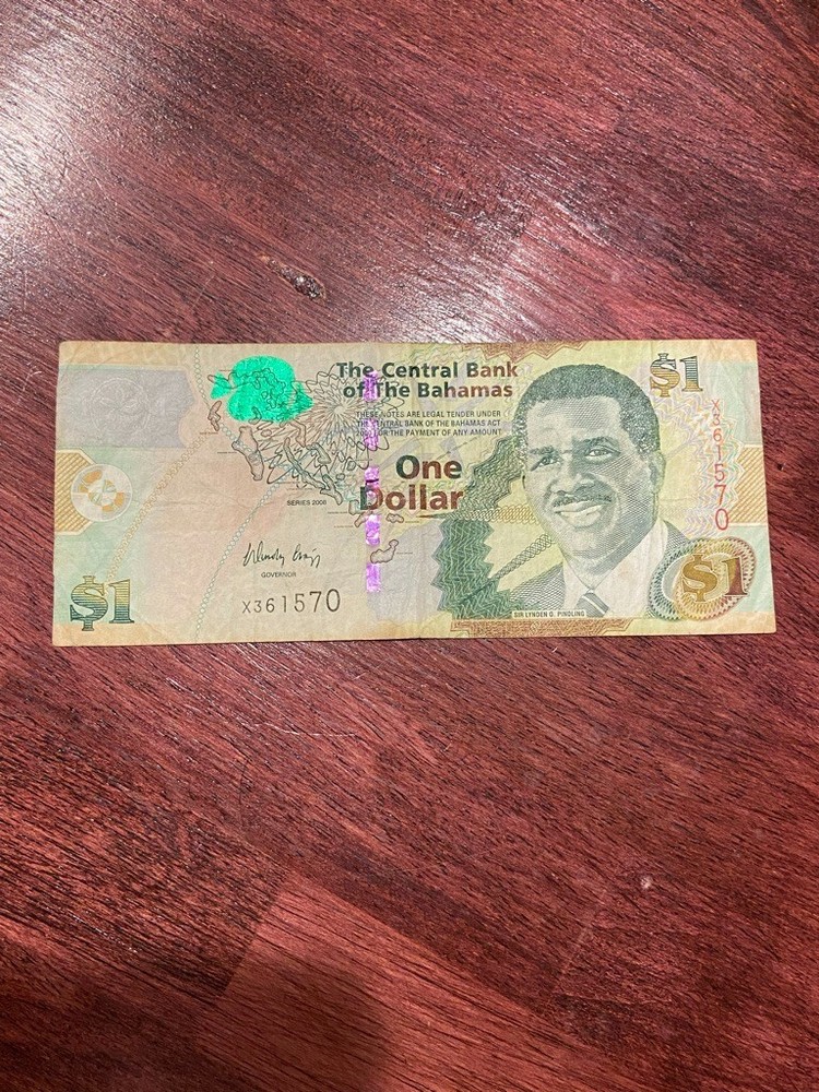Bahamas 1 Dollar Bill Currency Circulated 2008