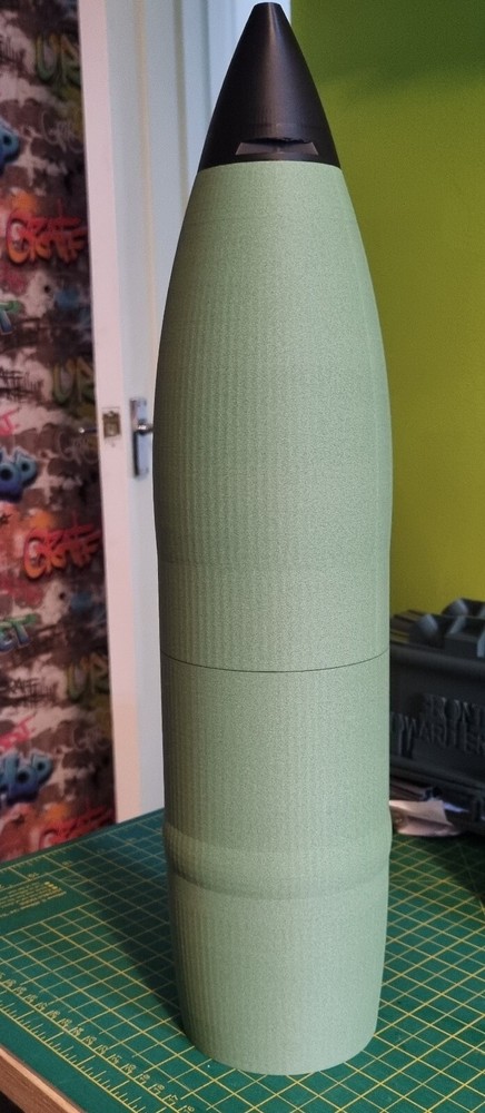 Fake 3D Printed Plastic Inert Howitzer 105mm Shell Round