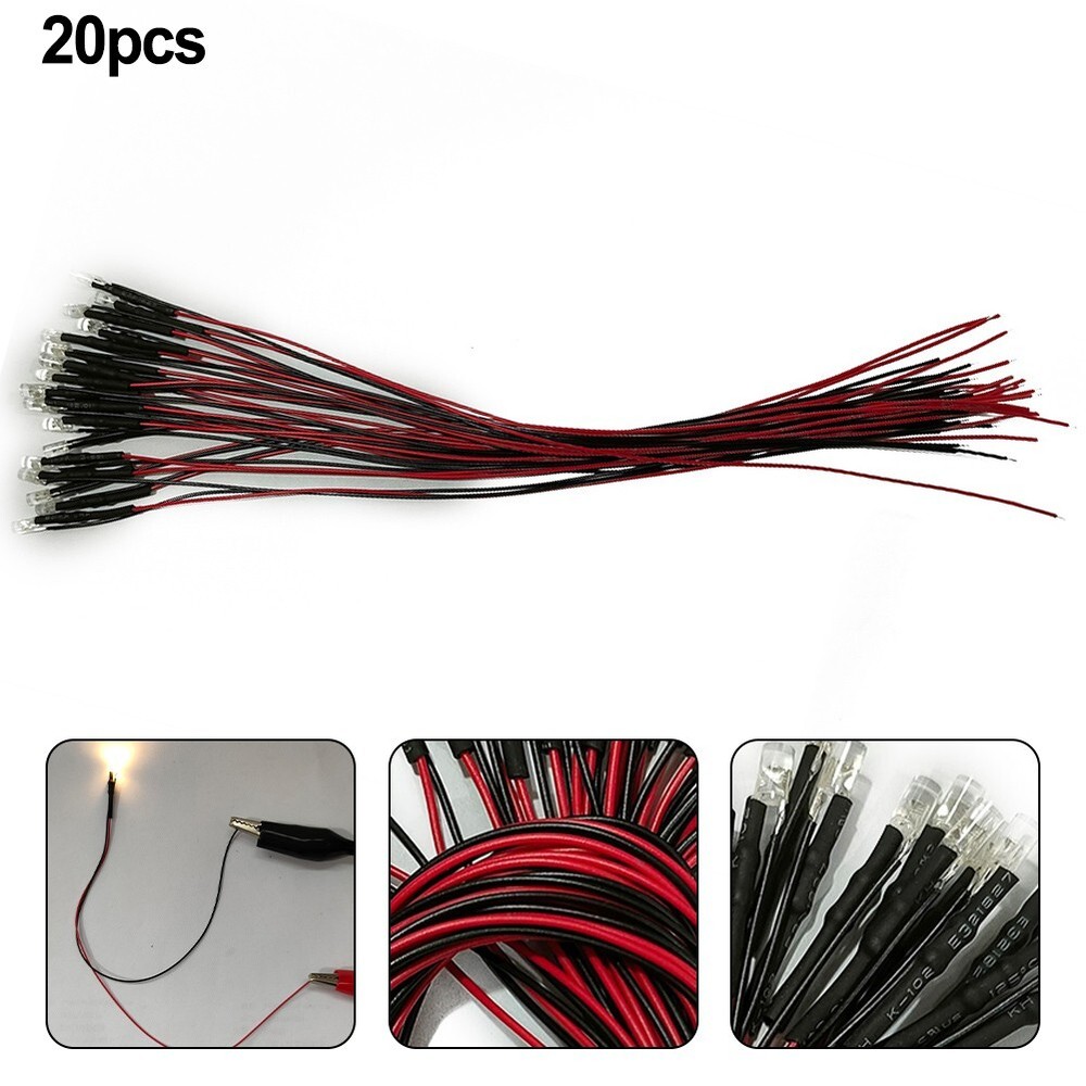 Easy to Install Warm White LED Light Set 20pcs Pre Wired for Train Layouts
