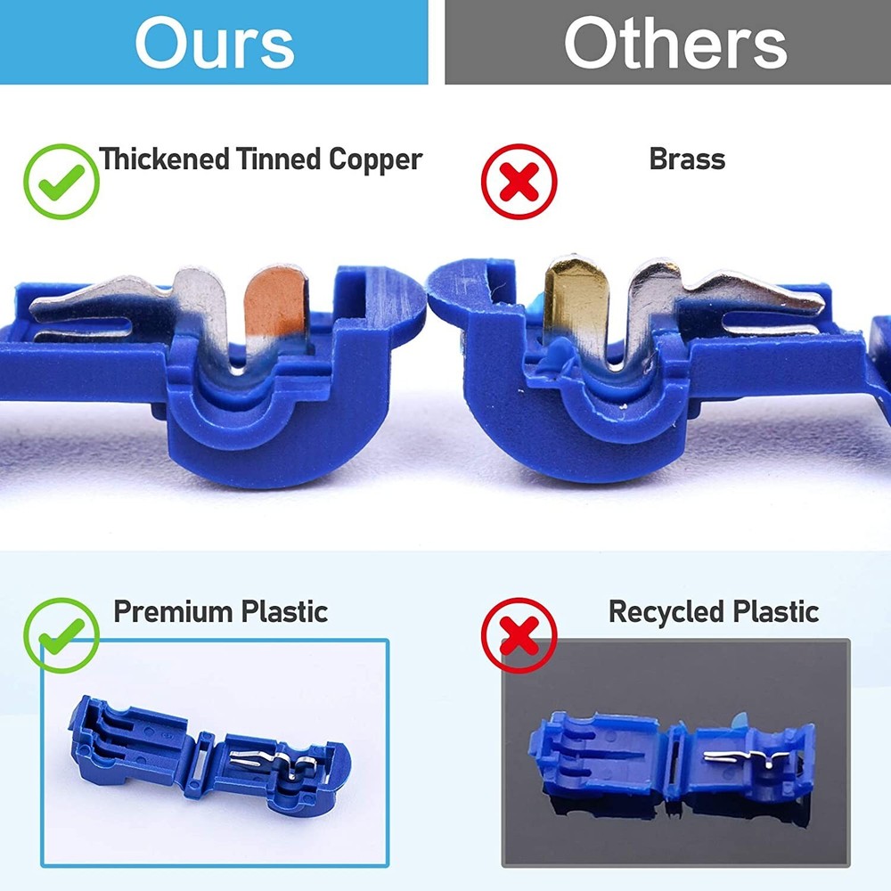 T-Tap Wire Connectors, Self-Stripping Quick Splice Electrical Wire Terminals