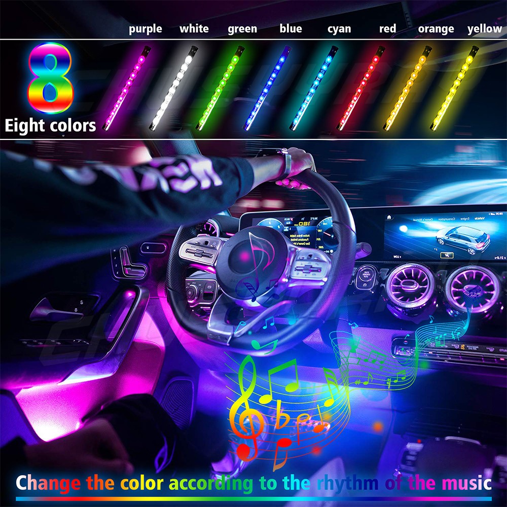 4Pcs RGB PC Case LED Strip Computer Light Bar PC Game Light With remote control