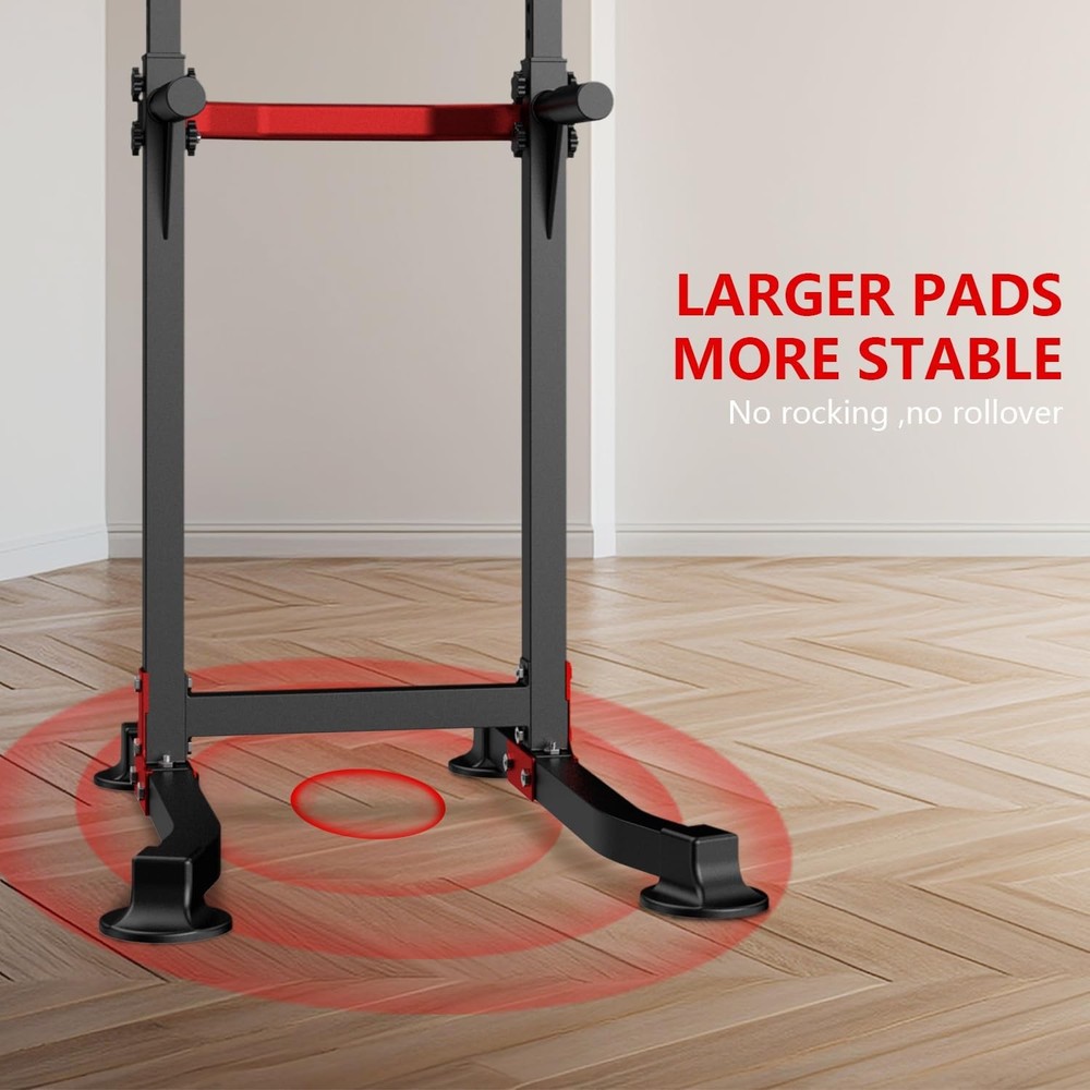 Pull Up Bar Dip Bar Squat Rack Workout Dip Station Height Adjustable Free