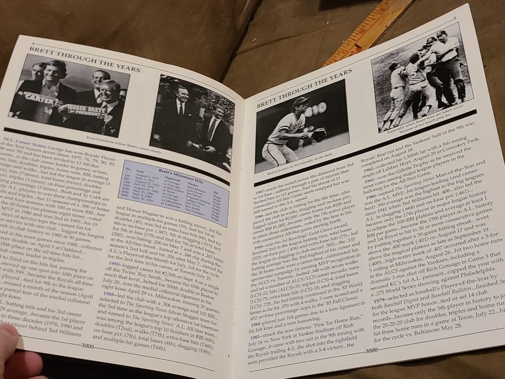 George Brett 3000 Hits Commemorative Souvenir Program