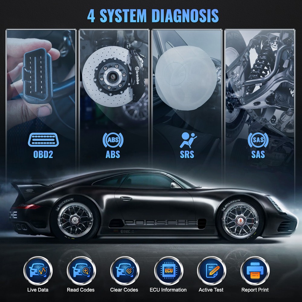 ANCEL AD610 Plus Car OBD2 Scanner Diagnostic Tool ABS SRS SAS Reset Check Engine