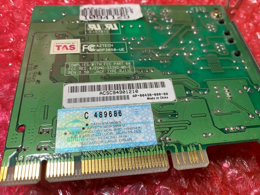 AZTECH MDP3858-UE PCI FAX MODEM Used