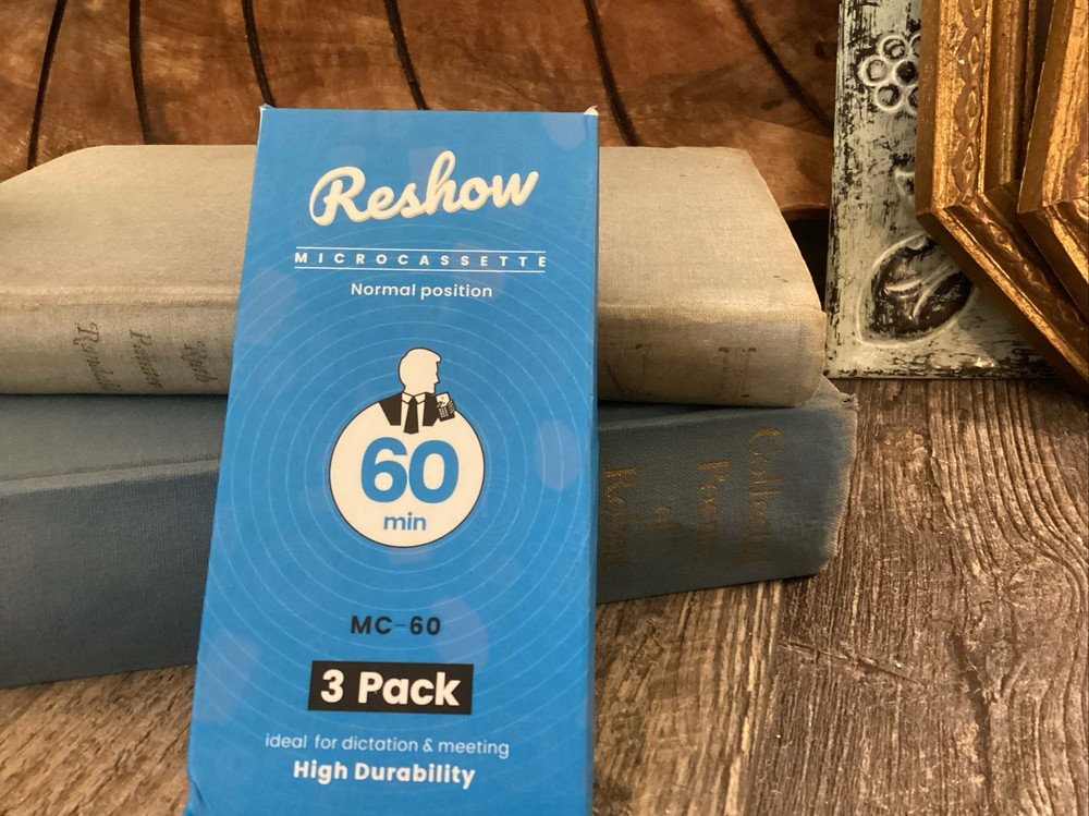 Reshow Microcassette 60 Minutes 3 Pack High Durability 1 Box