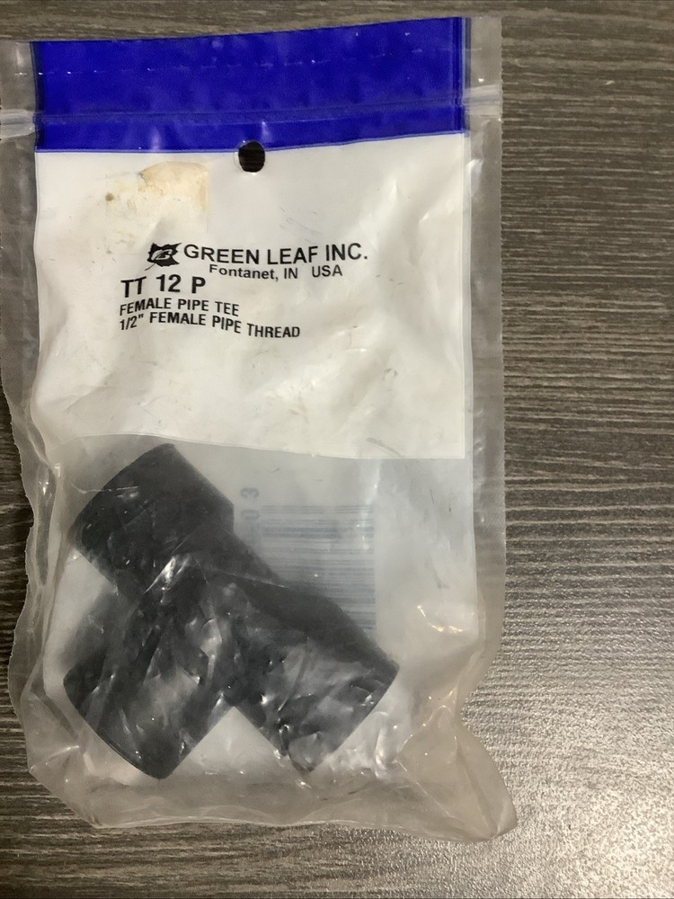 Tee Threaded Poly 1/2 Fpt,No TT 12 P,  Green Leaf Inc NOS