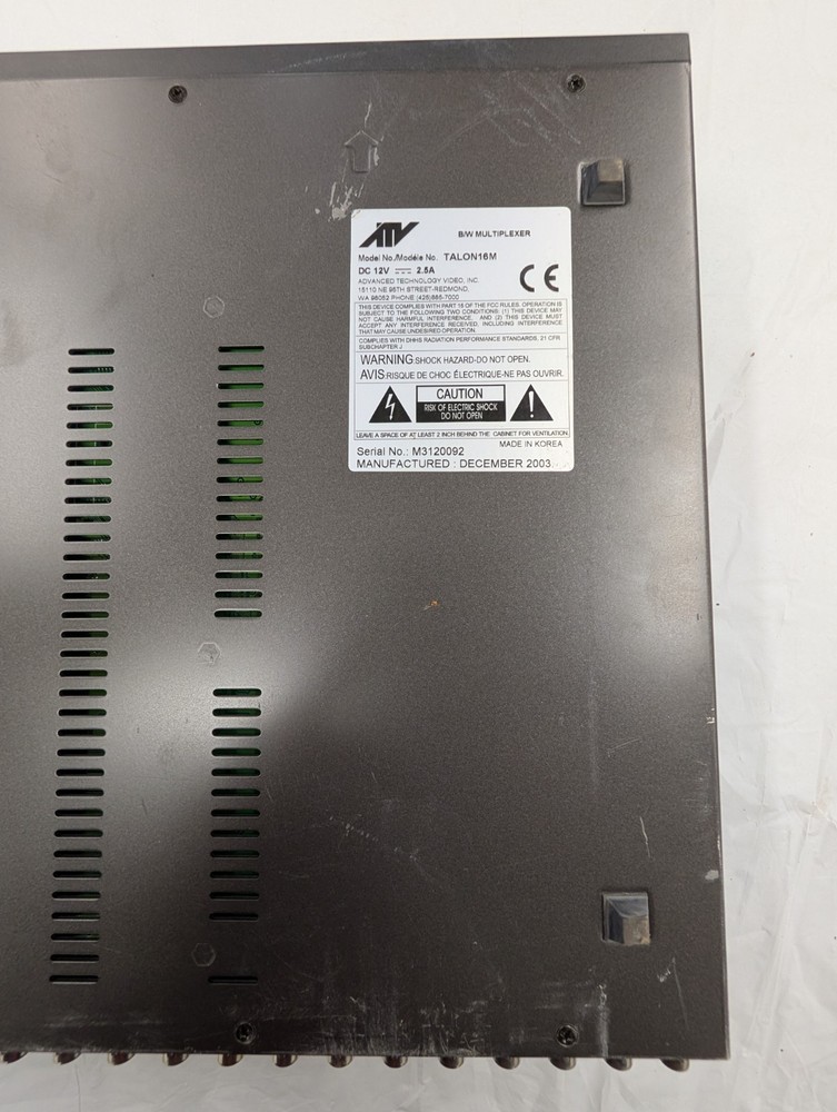 Talon AV B/W Multiplexer Talon16m 16 Camera Input