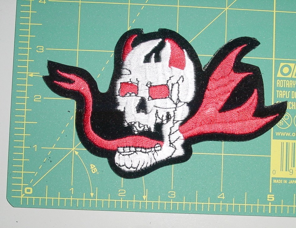 Embroidered Patch - Devil Skull - Forked Tongue