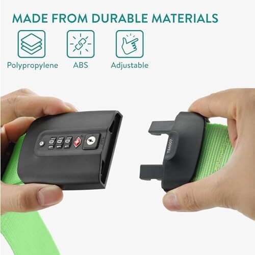 TSA Luggage Strap - Secure Adjustable Strap for Suitcases with Light Green