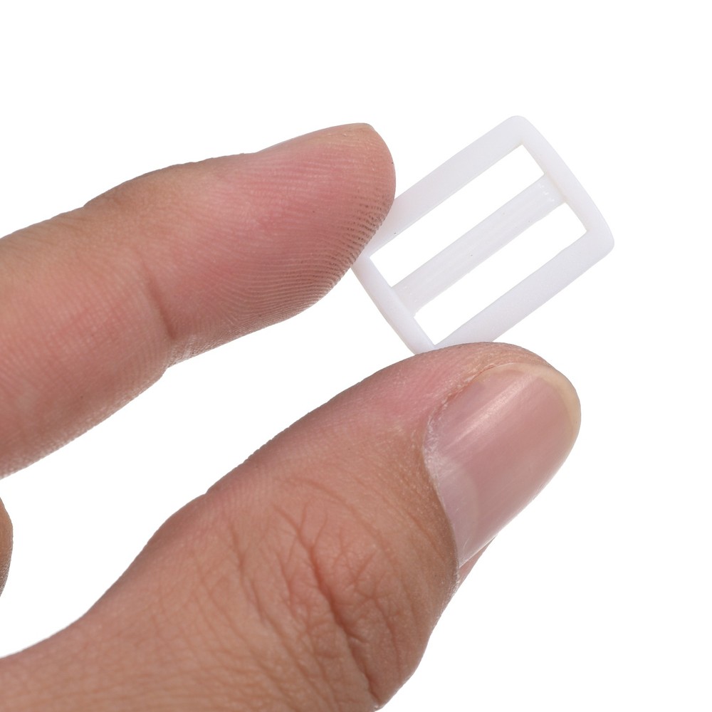5/8 Inch Tri-Glide Slide Buckles, 100 Pack Webbing Strap Fastener, White